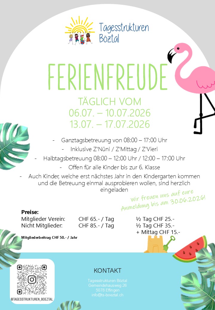 TSB Flyer Sommerferien